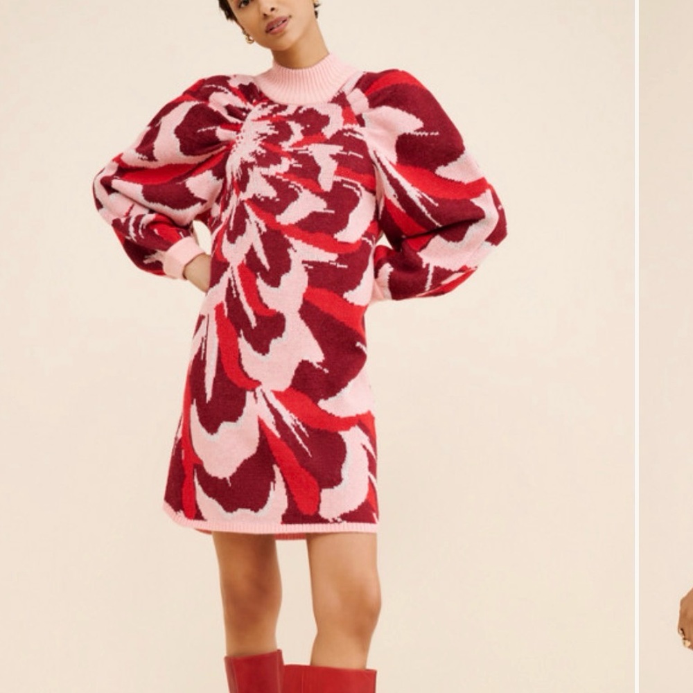FARM Rio Pink and Red Floral Dress